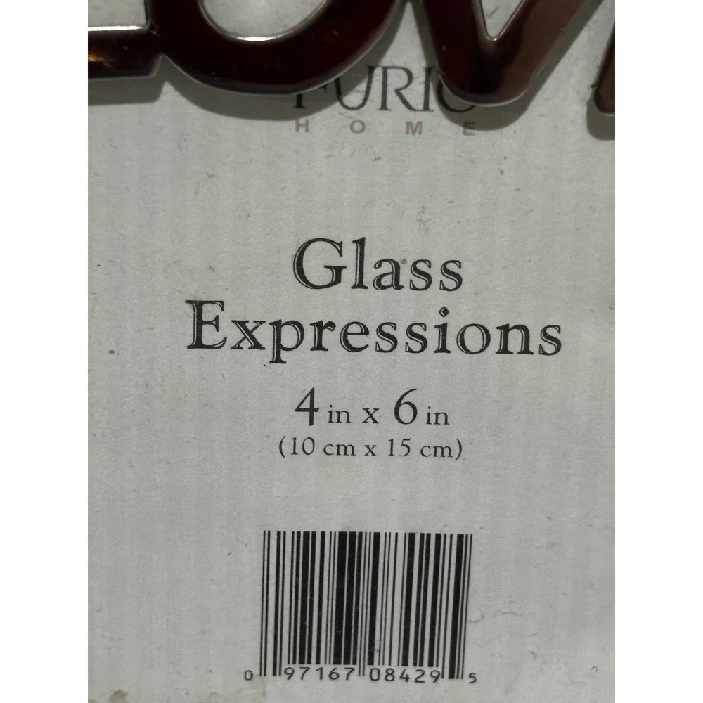 Furio Home Glass Expressions LOVE Picture Frame Brushed Silver 4x6 Portrait7